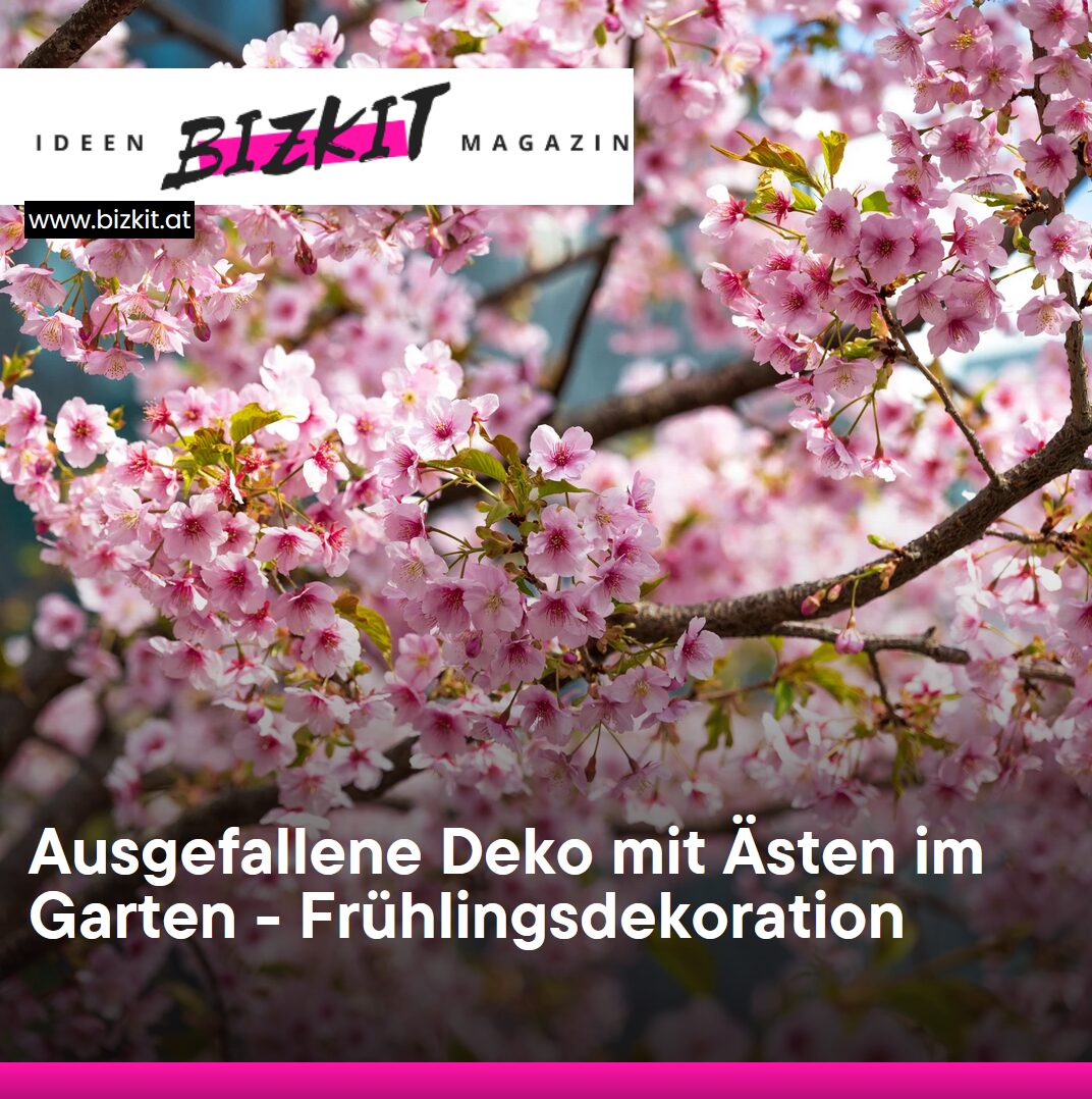 Ausgefallene Deko mit Ästen im Garten - Frühlingsdekoration Ausgefallene Deko mit Ästen im Garten - Frühlingsdekoration